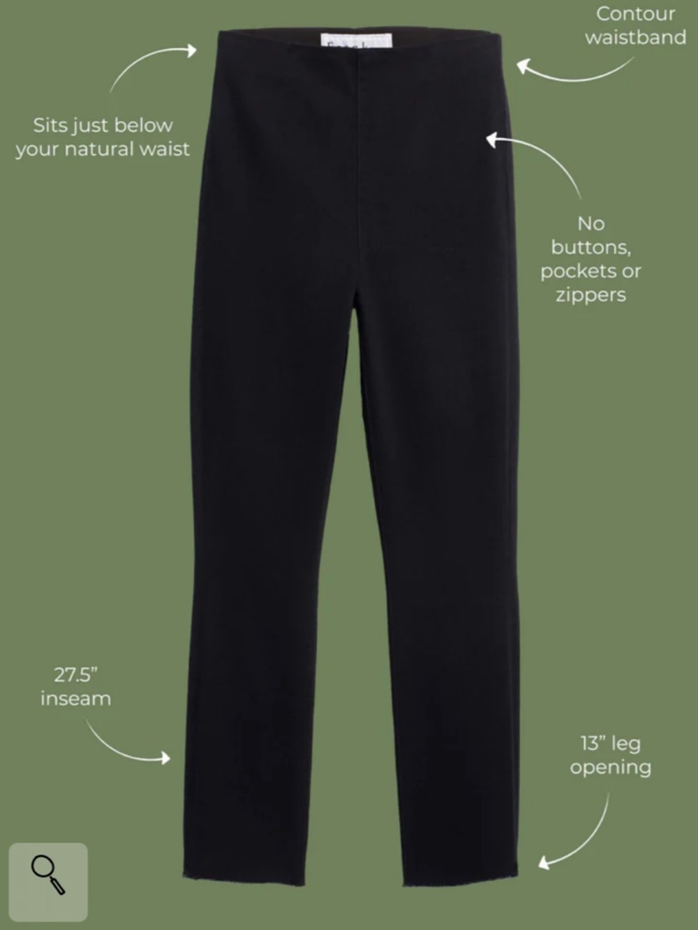 Frank & Eileen Black Derry Illusion Slim Cropped Pants size 24 - Picture 4 of 8